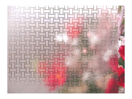 Verre dépoli acide aspect sablé avec motif