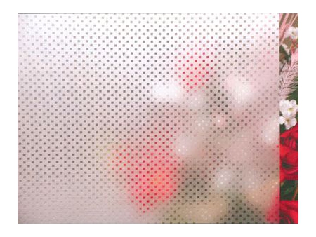 Verre dépoli acide aspect sablé avec motif