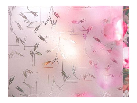 Verre dépoli acide aspect sablé avec motif