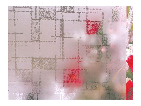 Verre dépoli acide aspect sablé avec motif