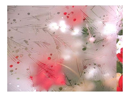Verre dépoli acide aspect sablé avec motif