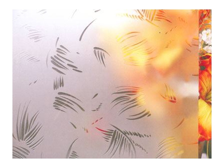 Verre dépoli acide aspect sablé avec motif