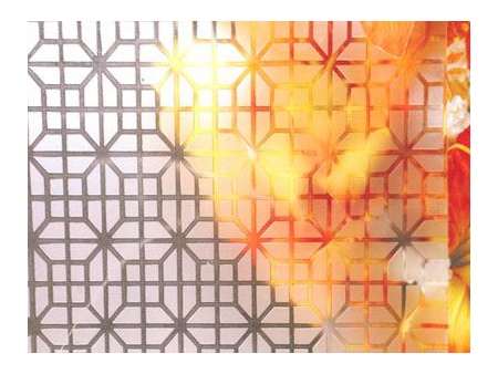 Verre dépoli acide aspect sablé avec motif