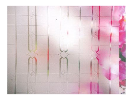 Verre dépoli acide aspect sablé avec motif