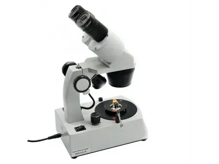 Microscope pour la gemmologie avec bras vertical