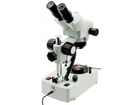 Microscope pour la gemmologie avec bras vertical