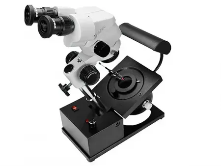 Microscope pour la gemmologie  (base à inclinaison réglable)