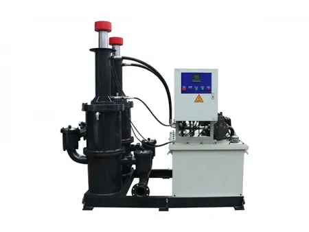 Pompe à piston verticale pour boues facilement déshydratables