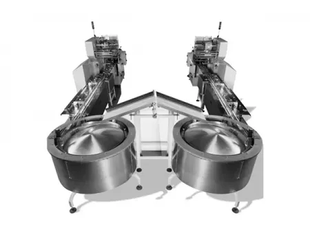 Ligne d’emballage automatique avec double bol vibrant