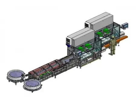 Ligne d’emballage automatique avec double bol vibrant