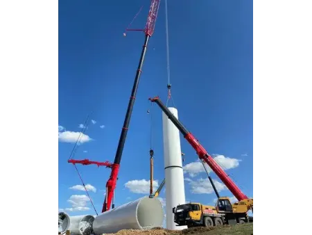 Pylônes éoliens en acier, poteaux électriques et cheminées industrielles en acier sur mesure