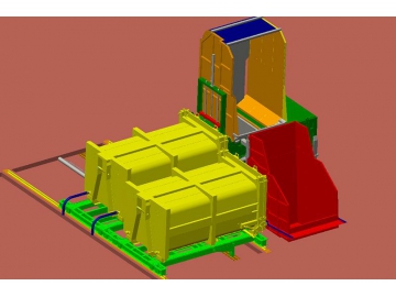 Station de transfert par compaction (poubelle mobile type horizontal)