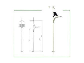Lampadaire hybride solaire éolien