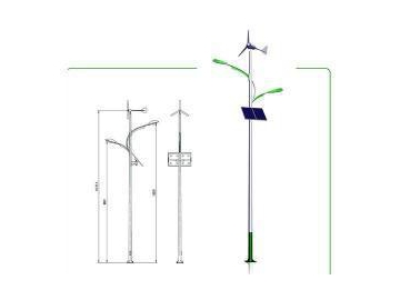 Lampadaire hybride solaire éolien