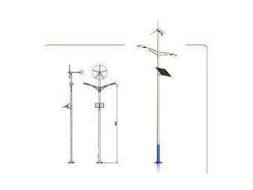 Lampadaire hybride solaire éolien