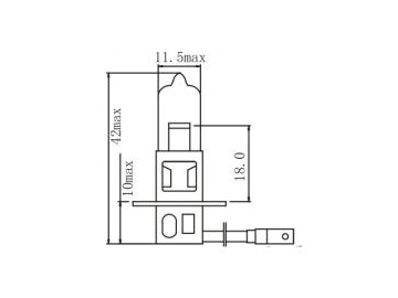 Ampoule halogène de phare H3