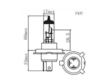 Ampoule halogène de phare H4