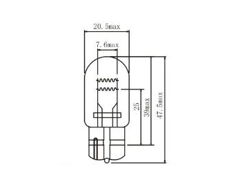 Ampoule à culot cunéiforme W21/5W T20