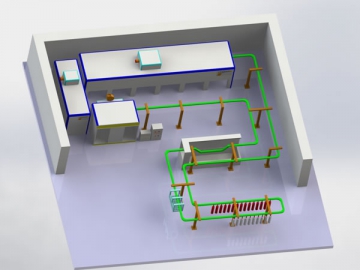 Ligne de production de revêtement en poudre électrostatique