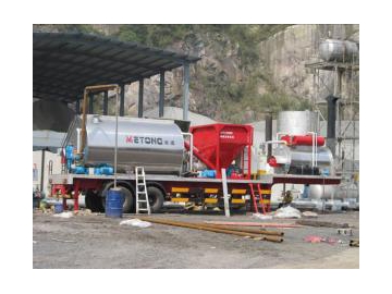 Centrale d'asphalte et caoutchouc mobile