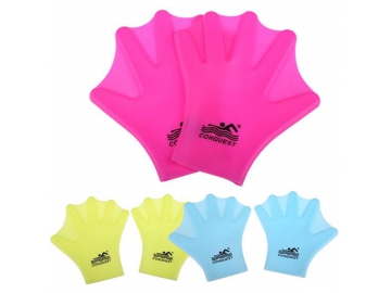 Gants palmés en silicone pour natation