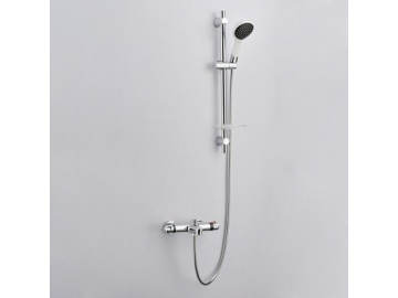 Mitigeur thermostatique chromé exposé