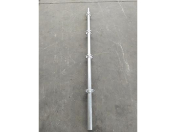 Poteau vertical avec rosette pour échafaudage