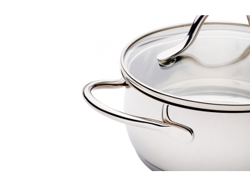 Casserole et marmite en acier inoxydable - avec poignée pleine en métal