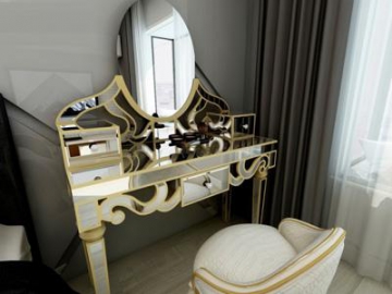 Coiffeuse en verre miroir