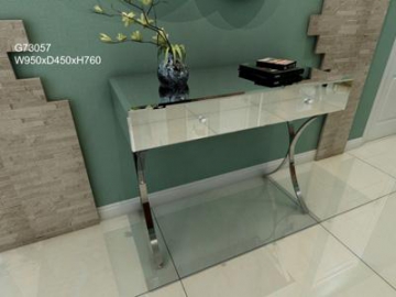 Meuble d'entrée en verre à miroir