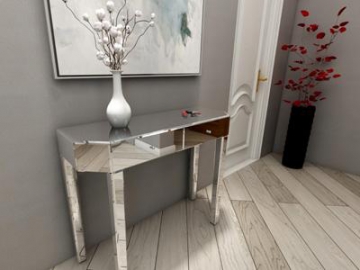 Meuble d'entrée en verre à miroir