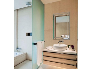 Miroir rectangulaire cadre en bois