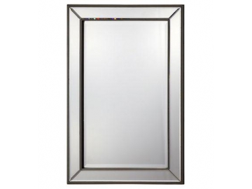 Miroir mural rectangulaire cadre en bois