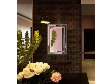 Miroir mural rectangulaire cadre en bois