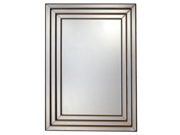 Miroir mural rectangulaire cadre en bois