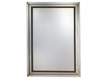 Miroir rectangulaire en verre cadre en bois
