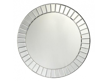 Miroir rond en verre cadre MDF