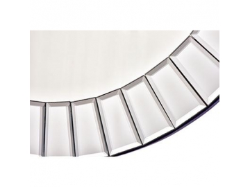 Miroir rond en verre cadre MDF