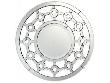 Miroir rond en verre cadre MDF - pour chambre à coucher