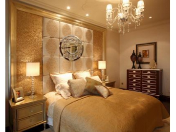 Miroir rond en verre cadre MDF - pour chambre à coucher