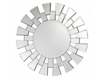 Miroir rond en verre cadre MDF - pour chambre à coucher