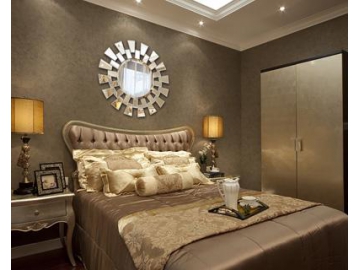 Miroir rond en verre cadre MDF - pour chambre à coucher