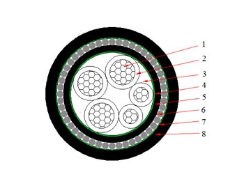 Câble NAYRY 6/1 kV (AL/PVC/SWA/PVC)