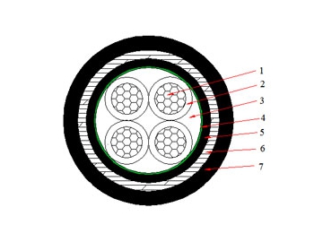 Câble NA2XBY 0.6/1 kV (AL/XLPE/STA/PVC)