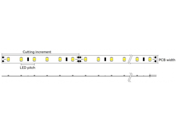 Ruban LED SMD 2835 blanc chaud non étanche IRC ≥ 95