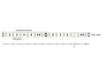 Ruban LED SMD 5050 blanc chaud non étanche DC24V
