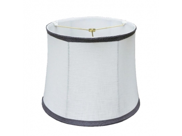 Abat-jour Cylindrique plat, blanc bordé bleu Modèle Numéro:DJL0497