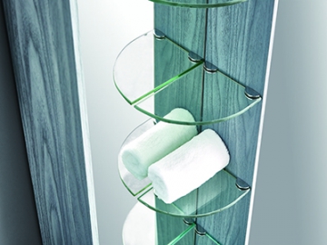 Meuble de salle de bain simple vasque sur pieds avec armoire et miroir LED IL1967