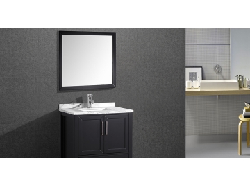 Meuble de salle de bain classique avec dessus de vanité en marbre M6505