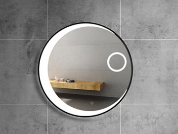 Miroir lumineux LED rond noir mat ZL11